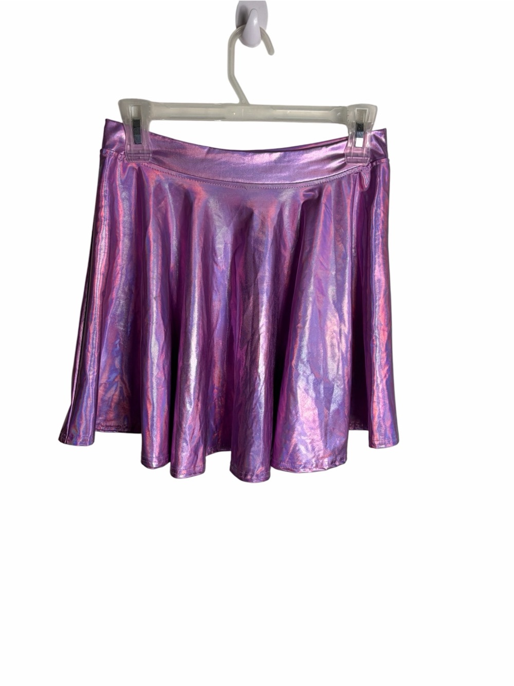 HDE pink purple iridescent mini skater skirt size M